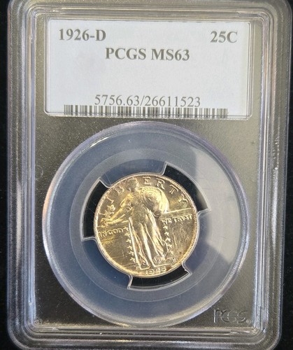 1926 D Standing Liberty Quarter, PCGS MS63, Choice BU, Boldly Struck, Lustrous! - 第 1/10 張圖片
