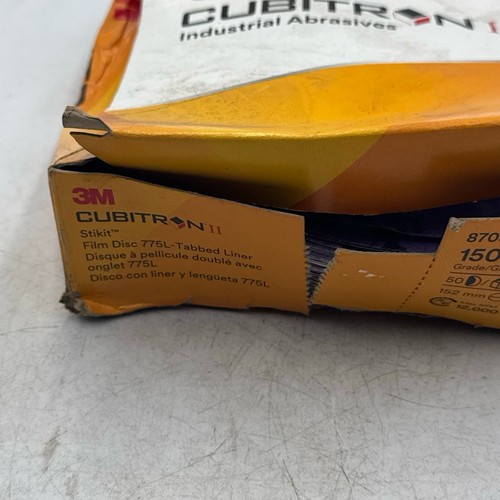 3M Cubitron II Stikit 775L Sanding Disc 6in 150+ Grit Precision Ceramic (50PK) - Picture 3 of 4
