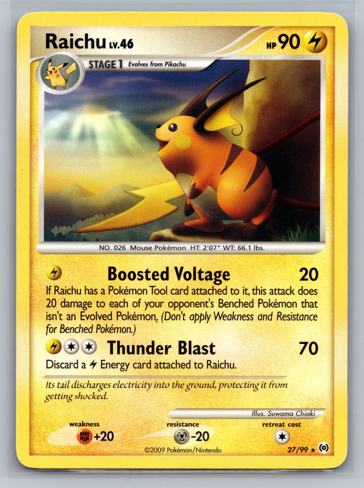 Raichu Arceus #27/99 Rare Pokemon Card