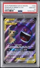 2019 POKEMON SUN & MOON TEAM UP #164 FULL ART/GENGAR & MIMIKYU GX PSA 10