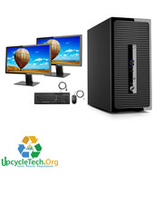 HP Prodesk 400 G3 MT Dual Desktop Set:Intel I7-6700 8Gb Ram 1TB SSD