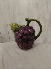 Antique Grape Juice Pitcher Ceramic