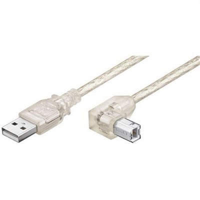 Goobay USB 2.0 Hi-Speed Kabel Stecker Typ-A > Stecker Typ-B 90° 0,5m Transparent
