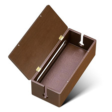 Solid Wood Cable Management Box, Walnut Color, 14.2 X 6.1 X 4.1  Magnetic Closu