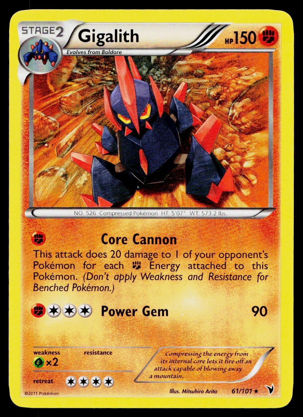 Gigalith 61/101 Rare Noble Victories Pokemon Lightly Played