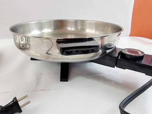 Vintage Farberware 12" Skillet Electric Fry Pan 322 Dome Lid Stainless TESTED - Picture 4 of 13