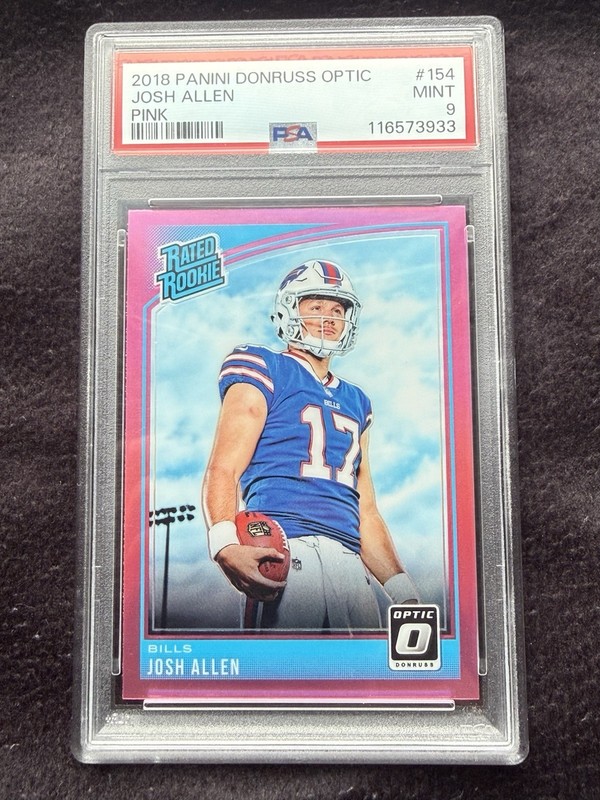 Panini 2018 Donruss Optic Josh Allen Rated Rookie Pink Prizm #154 PSA 9
