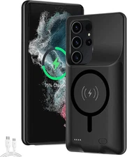 Battery Case for Galaxy S22 Ultra/S23 Ultra, [12000mAh] Slim Portable Black 