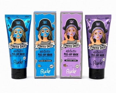 Rude Pirates Chest Metallic Peel-Off Mask 2 Pack Purple & Blue 60ml