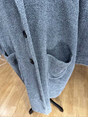 EILEEN FISHER Coat Gray Wool Alpaca Overcoat Minimalist Luxury Old Money XL ** - Picture 3 of 24