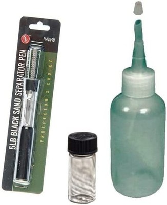 Sluice Monkey Black Sand Pocket Magnet, 4oz Sniffer Bottle and Glass Vial for Yo