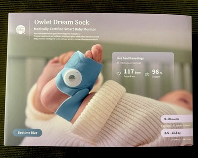 Owlet Smart Sock 3 Baby Monitor mit Herzfrequenzüberwachung - Bedtime Blue - Neu