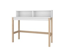 Image of Modern Computer Desk 120cm White Office Table with Storage Shelves NEW boxed