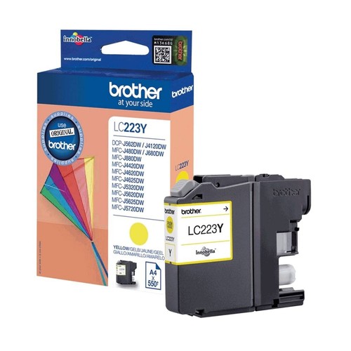 Brother LC-223Y Inkjet Cartridge, Yellow, Single Pack, Standard Yield, Includes