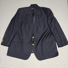 Jack Victor Powell Ct Sport Coat 50r Wool Navy Gold Buttons Jacket Big Tall
