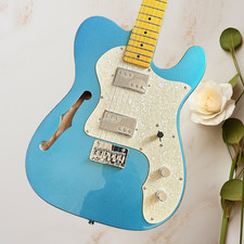 Sky Blue TL Style Electric Guitar Maple fingerboard 2H Pickups Semi-hollow body
