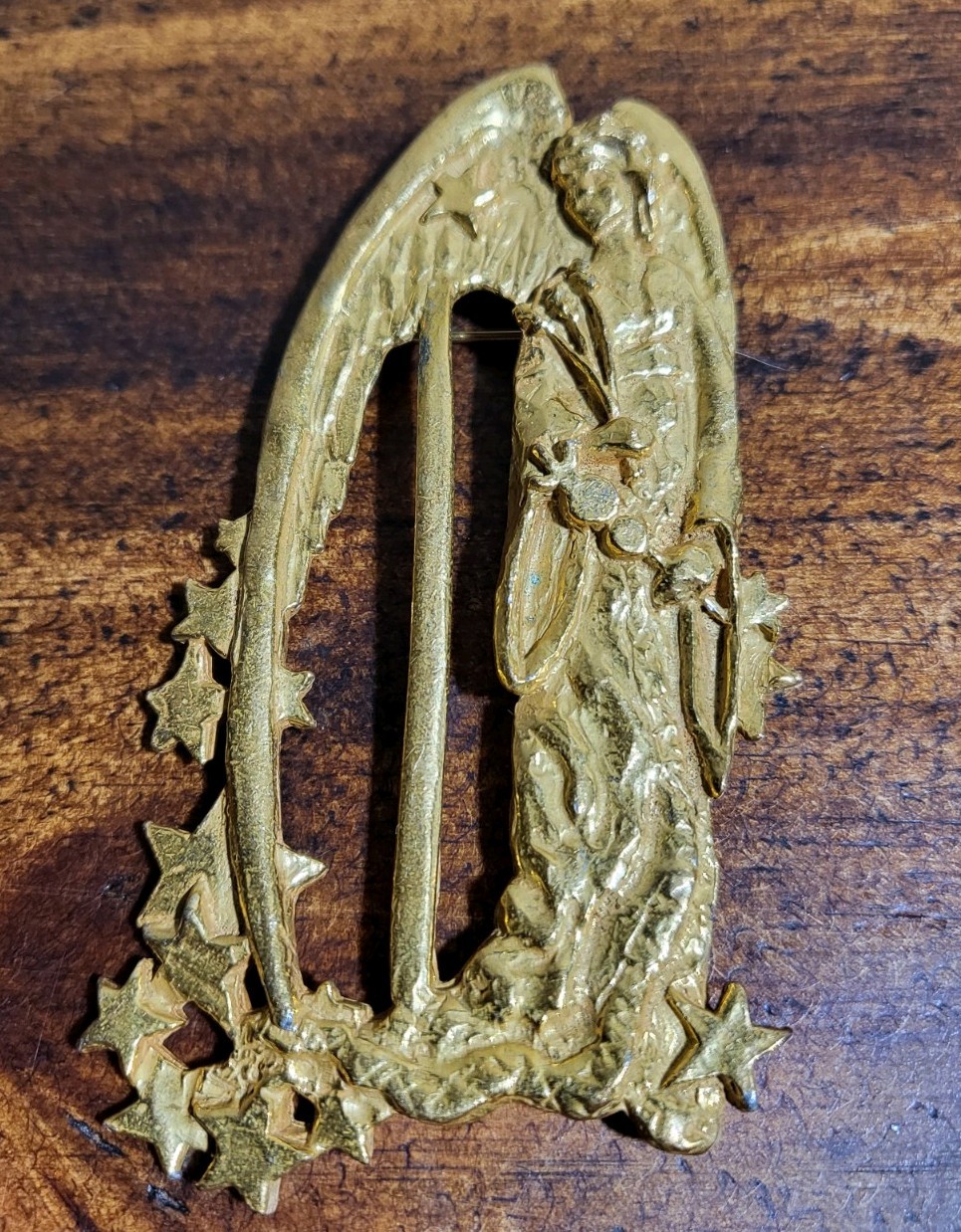 Rare Vintage, Richelieu Virgo Gold Tone Buckle Brooch Pin by Bill Smith, 1960s