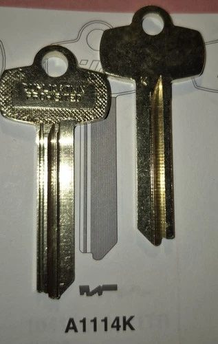 Best, A1114K, 1A1K1,  1114K, 114K Key Blank.  Stamped "Duplication Prohibited." - product listing photo