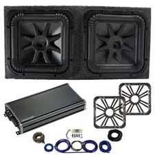 Kicker L7S12 Subs Sealed 1 Ohm Box w/ 46CXA18001 Amp, Charcoal Grills & Amp Kit