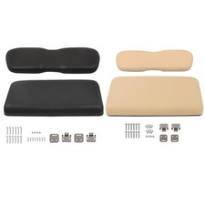 Set For Club Car DS Golf Cart Front Seat Bottom  Back Cushion Beige / Black