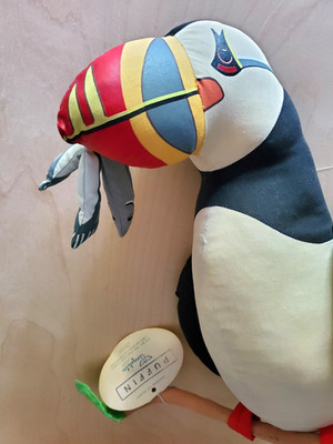 Angelitos Puffin Bird NWT El Salvador Plush Hanging Soft Sculpture Vintage 1991