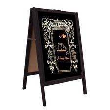 Heavy Duty Wood A-Frame Double-Sided Magnetic Menu Board for Outdoor Advertising