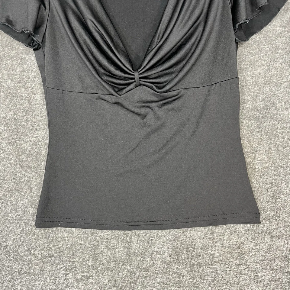 Y2K I.N. Top Babydoll San Francisco Talla S Negro Manga Flutter Hada Capricho Foto 4 de 4