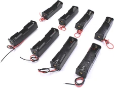 Pack of 8 Wire Lead Battery Storage Box Case Holder for 18650 Button Top Single