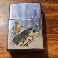 Zippo Sport Lighter Fishing Design Bradford PA Made in USA XIV Collectible