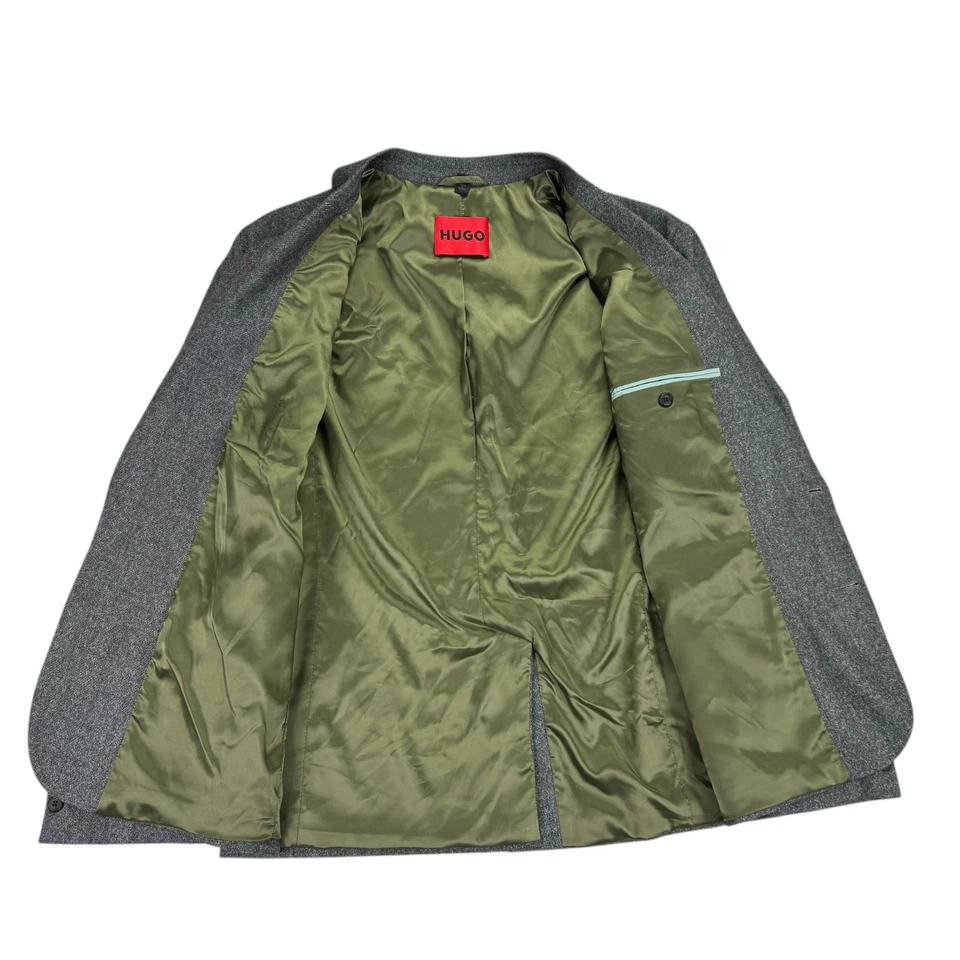 Hugo Boss Mens Modern Fit Wool Blend Suit Jacket Gray 42R - Image 3 of 4