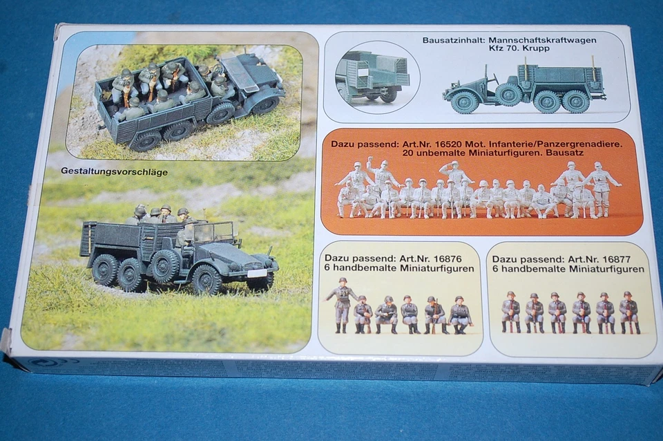 Preiser Military 16522 - Personnel Carrier Kfz. 70 Krupp scala 1/87 - Immagine 2 di 2