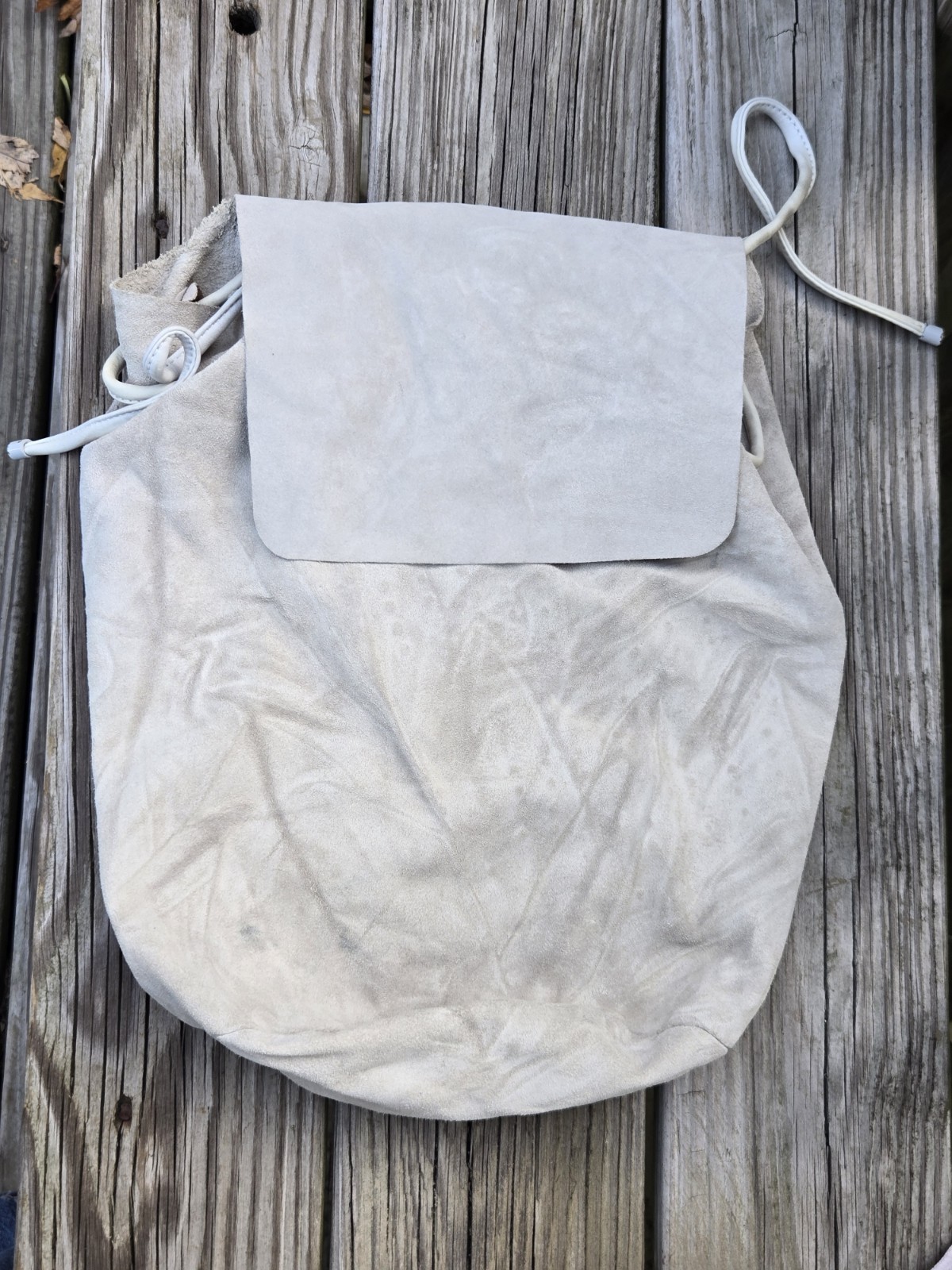 COS Suede Leather Backpack Light Gray - image 1