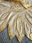 Vtg 18" GOLD SILK with GOLD Sequins Beads TEXTILE Flower Sunburst Applique — photo 7