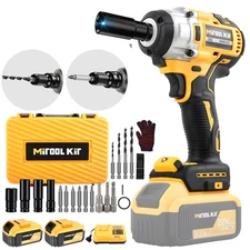 600Nm Cordless Impact Wrench 1/2" Brushless High Power Driver with Battery