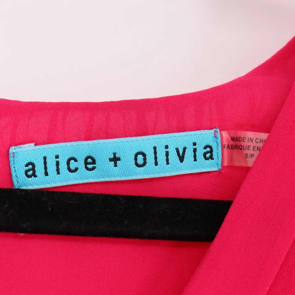 Алиса + Оливия шелк розовый без рукавов блузка женский размер маленький пеплум шифона - Изображение 3 из 4