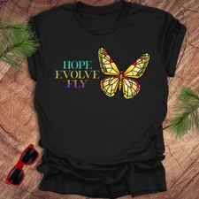 Hope Butterfly Shirt | Inspirational Graphic Tee Outdoor Nature T-Shirt S-3X