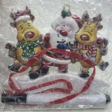 2023 Christmas Elk Deer Santa Ornament Pendant Xmas Tree Deer Resin ornament