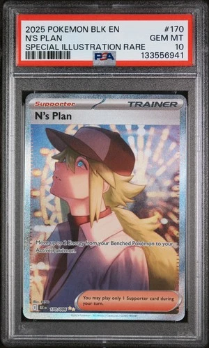 PSA 10 GEM MINT N's Plan 170/086 Black Bolt Pokémon Special Illustration Rare