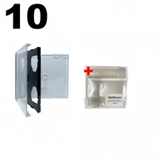 10 STANDARD Black Triple 3 Disc CD Jewel Case & 100 OPP Bags