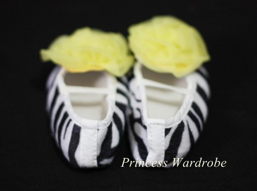 Zebra Print Infant Baby Crib Petti Shoes with Rosettes 4 Pettiskirt Unisex 0-18m - Bild 5 von 29