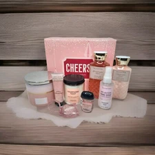 Bath & Body Works 8 Pc Champagne Toast Boxed Holiday Gift Set 3 Wick Mist Lotion