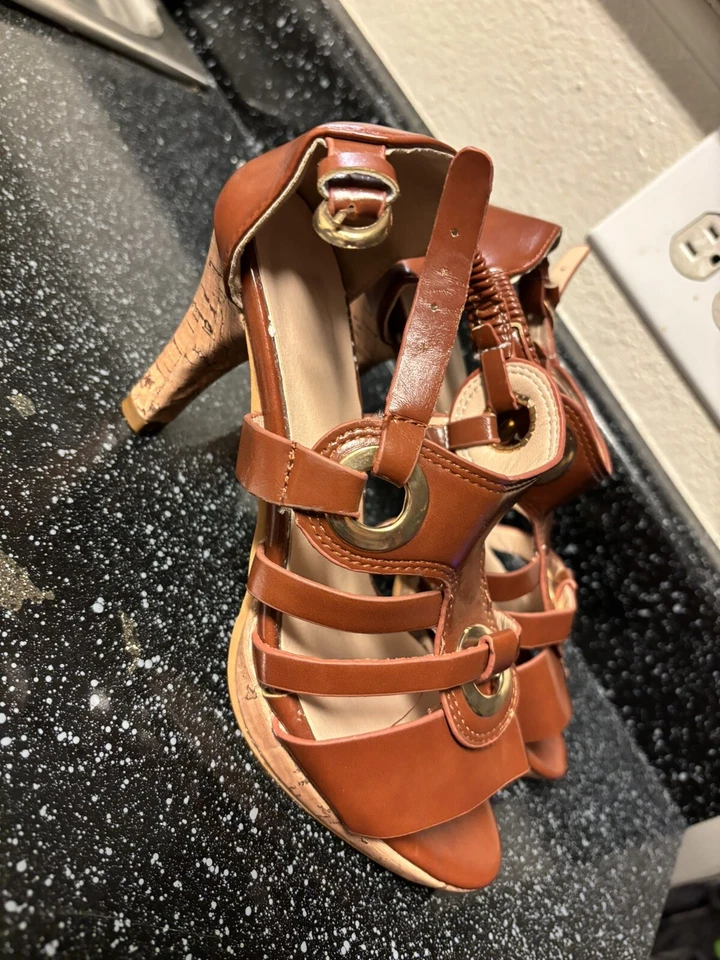 Sandalias Mujer Gatito Color Sólido Peep Toe Talla 6.5 Foto 4 de 4