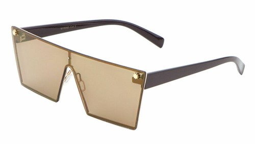 FUTURISTIC ART DECO FLAT TOP SQUARE ONE PIECE SHIELD LENS LUXURY SUNGLASSES VTG - Picture 5 of 7