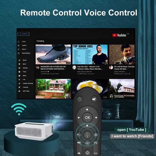 25000 Lumen LED Projector 4k 1080p Mini WiFi Bluetooth Android HDMI Home Theater - Picture 12 of 15