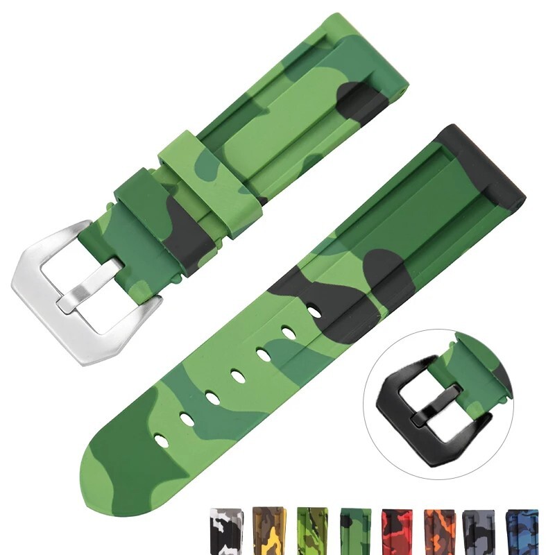 Silicone Rubber Watch Band Strap Mens Waterproof Diver 20 22 24 26mm for Panerai