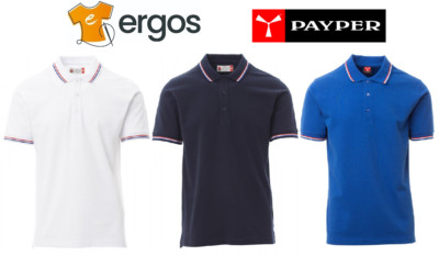 PAYPER FRANCE Men's 100% Cotton Half Sleeve Polo Shirt Tricolor Flag France