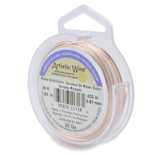 20 Gauge Rose Gold Artistic Wire Tarnish Resistant Silver Plated Pink Wire 25ft