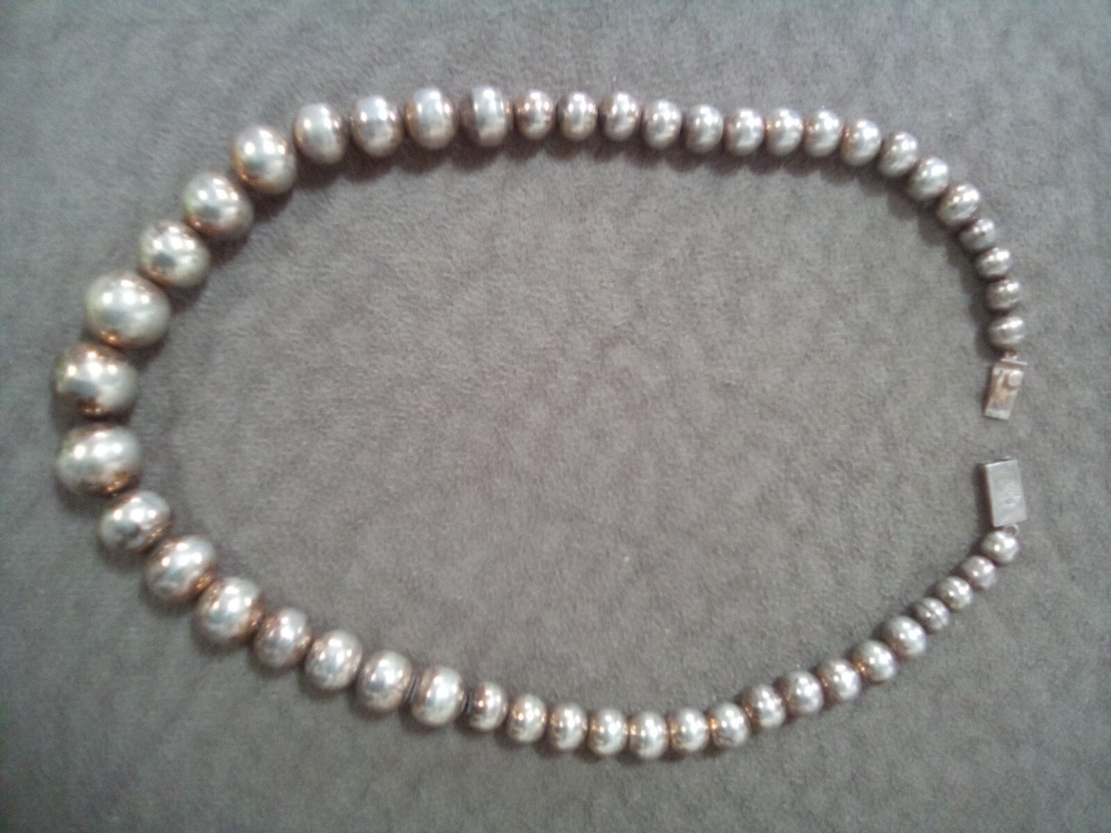 VINTAGE TAXCO MEXICO STERLING SILVER BEAD/BALL NECKLACE 20 inch 80