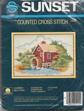 Sunset Designs Cross Stitch Kit Summer Millpond #1400 5" x 7" Sealed Vintage