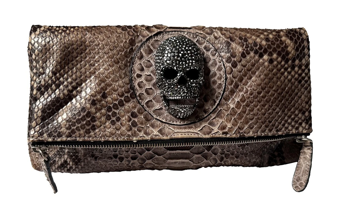THOMAS WYLDE スカル バッグ Thomas Wylde Skull Studs Clutch Bag Brown Leather Cult Vintage